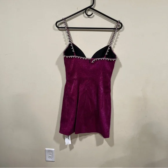 AREA Crystal Trim Sweetheart Dress In Pink size small women’s